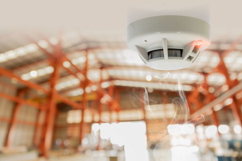 Fire detection system in a warehouse